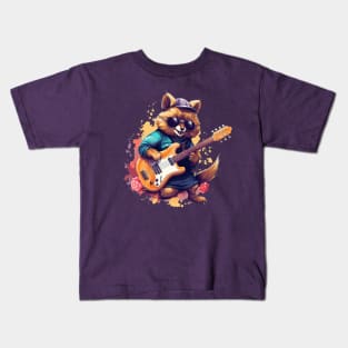 cat play guitar Kids T-Shirt